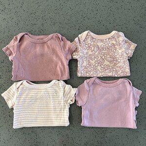 Cloud Island 4-pack Floral Short Sleeve Cotton Onesies Bodysuit - 0-3 Months